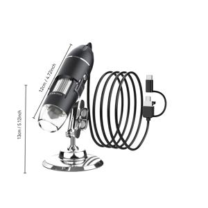 TEMU 삼합일 1600X 디지털 현미경 카메라, Type-C USB 휴대용 전자 현미경, 용접 확대경 및 휴대폰 수리용, 8개 LED 확대 내시경 카메라, 컴퓨터 및 일부 Type-C/ Anoid 휴대폰 호환
