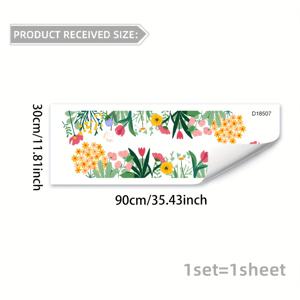 TEMU 1pc 밝은 꽃과 잎이 있는 창문 스티커 - 양면 PVC 스티커, 쉽고 붙임, 침실, 거실, 복도, 또는 디스플레이 창문 장식용 현대 스타일, 창문 스티커