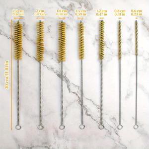 TEMU 14개 튜브 브러쉬 키트 - 긴 손잡이 금속 브러쉬, 자동차 부품, 병, 광택용 - 내구성, 사용 용이, 다용도 청소 도구, 광택 도구|인체공학적 손잡이|내구성 브러쉬, 튜브 브러쉬