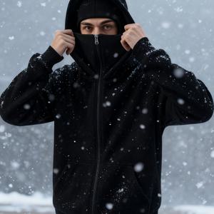 TEMU 새로운 남성용 플러스 사이즈 후드 지퍼업 스웨트셔츠, 바라크 파라 스타일, 봄, 가을, 겨울용 패션 캐주얼, 플러스 사이즈