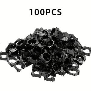 TEMU 100개 ABS+PC 배터리 홀더 - 18650 리튬이온 배터리 호환, DIY 배터리 팩, 전기차, 로봇공학용, 안전한 스태커블 브라켓 어셈블리 (비전원 부품), 전자 프로젝트, 차량 조립, 일관된 디자인, 내구성 플라스틱, 고품질 구조