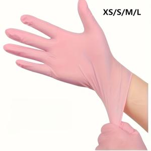 TEMU 30개입 핑크 니트릴 일회용 장갑 - 라텍스 프리, 파우더 프리, 주방/청소/네일아트/미용/공구 작업에 적합 - XS/S/M/L 사이즈 제공