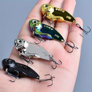 TEMU 4개/세트 VIB 낚시 루어, 13g 10g 5g 인공 블레이드 메탈 싱킹 스피너 크랭크베이트, 진동 스윔베이트