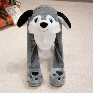 TEMU 할로윈 장식 모자, 움직이는 귀, 만화 긴 귀 사슴 모자, 귀 보호를 위한 따뜻한 플러시 모자