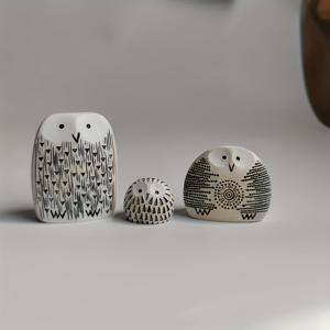 TEMU 3개입 기발한 올빼미 레진 피규어 - 생생한 만화 스타일 올빼미 가족, 복잡한 패턴, 집, 파티오 또는 사무실 장식에 적합 | 친구 및 가족을 위한 이상적인 선물, 올빼미 장식