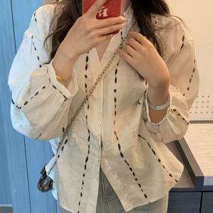 TEMU 여성용 우아한 블라우스 - 긴 소매 버튼 프론트 셔츠, 칼라, A라인 밑단 | 봄, 여름, 가을용 | 캐주얼에서 세미 포멀 룩 (오피스, 세미 탑) | 논스트레치 소재, 루즈핏 튜닉 레이어링 아이템