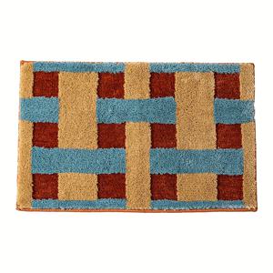 TEMU 모던 스타일 체크 무늬 하이-로우 필 디자인 튜프드 미끄럼 방지 욕실 매트 1개, 속건성 홈 데코 러그.