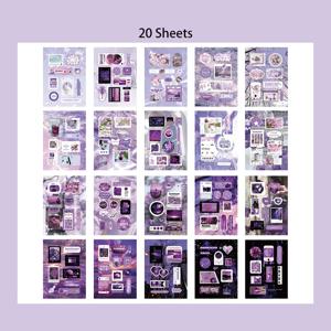 TEMU 약 200개, 책당 20장. 빈티지 필름컷 글리터 갤럭시 요소 스티커북 INS 스타일 라이프 & 풍경 조각. DIY 저널, 스크랩북, 문구류, 카드, 사진, 물병, 폰케이스 등 장식용 스티커 팩. 봉투 봉투 및 선물 포장에도 이상적|카드스티커
