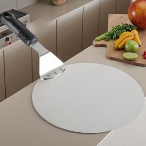 TEMU 1개 바베큐 스패출러, 팬케이크 스패출러, 퍼즐 스패출러, 납작한 금속 스크레이퍼, 버거 스패출러, 주방용으로 적합, 스테인리스 스틸 재질, 스푼, 원형 피자 반죽 피자 필.