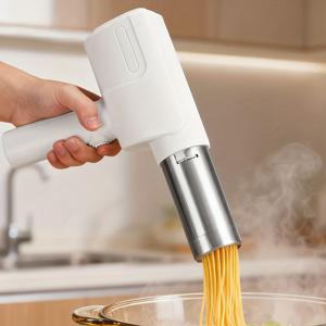 TEMU 전기 파스타 메이커, 핸즈프리 파스타 프레스 기계, 휴대용 무선 누들 메이커, 가정용 다기능 파스타 메이커, 다섯 가지 파스타 모양, 사랑하는 사람, 동료, 어르신을 위한 선물, 휴대용 가전제품, 무선 작동, 내구성 있는 소재, 다양한 모양의 파스타 메이커, 어르신을 위한 선물, 홈 셰프용