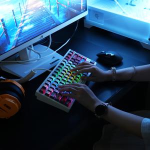 TEMU 만화 스타일 컬러풀 낙서 측면 조각 투명 키캡 | 오리지널 높이, 고품질 PBT, 5면 다이 수브림, Cherry MX, Gateron, Kailh, Outemu와 호환되는 MX 스위치