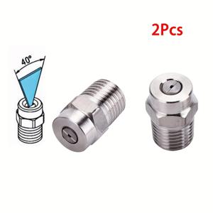 TEMU 도로 위 차량 및 정원 청소를 위한 팬형 스프레이 헤드가 특징인 고압 세척기 노즐 2개 세트