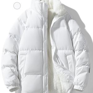 TEMU 남성용 겨울 따뜻한 스탠드 칼라 안감 자켓 - 아웃도어 스포츠 코트 - 캐주얼 패션 패딩 코트 두꺼운 아우터웨어 - 겨울 캐주얼 스탠드 칼라 솔리드 컬러 따뜻한 안감 두꺼운 자켓