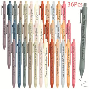 TEMU 36개 재미있는 볼펜, 블랙 잉크, 리트랙터블 동기부여 볼펜 대량 구매, 직원, 선생님, 동료, 직원 감사, 학교, 사무실, 가정, 크리스마스 선물용 영감 주는 선물