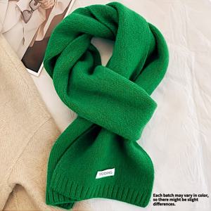 TEMU 2025년 신상 남녀공용 스몰 스카프 - 레트로 단색 베이지, 레드, 블랙, 다크 그레이, 오렌지, 그린, 두꺼운 보온 방풍 넥 게이터 & 숄, 커플 스카프, 절친을 위한 매칭 스타일, 남녀공용, 남성용 넥 워머|빈티지|스카프