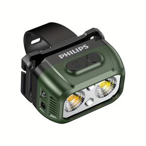 TEMU 1P 필립스 야간 자전거 헤드램프 1341RHG, 노란색과 흰색 듀얼 라이트 멀티 레벨 조절, 스마트 센싱으로 흔들어 켜기, 5W LED 비드, 모든 모델 호환, 빨간색과 파란색 경고등 기능