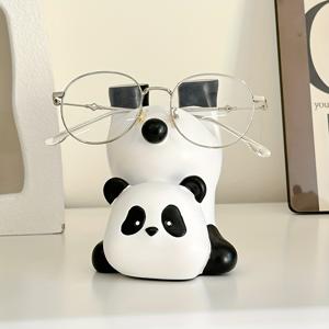 TEMU 레진 판다 안경 홀더, 동물 안경 스탠드 - 실내 및 실외 사용을 위한 장식용 안경 디스플레이 - 가정 및 상점 카운터용 작은 피규어 쇼케이스