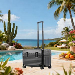 TEMU 20인치 컴팩트 알루미늄 프레임 하드 쉘 카메라 케이스 | TSA 수입 통관 잠금 장치 장착, 해외 여행에 적합 | 사진 장비를 편리하게 보관할 수 있는 대용량 디자인 / 가볍고 사용하기 편리한 사계절 롤링 백 |