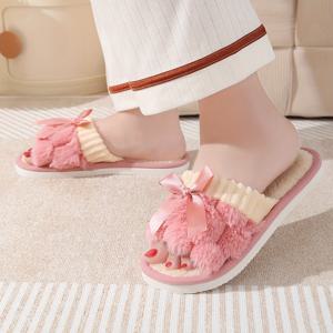 TEMU 플러시 별 슬리퍼 | 부드럽고 미끄럼 방지, 따뜻한 실내 슬리퍼 (패브릭 내부 안감), 세척 용이, 편안하고 가벼움, 모든 계절에 적합