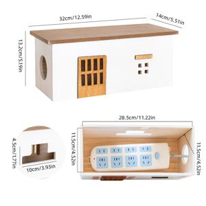 TEMU 1개 나무 케이블 정리함 | 소켓 커버 및 플러그 보호대가 있는 데스크탑 전원 케이블 관리대, 가정, 사무실 및 거실 장식을 위한 방진 충전 콘센트 보관 상자, 공간 절약형 가정 정리 솔루션