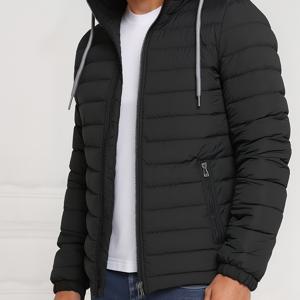 TEMU 남성용 원피스 캐주얼 패딩 코트, 숏 스타일, 보온, 탈착식 후드 포함