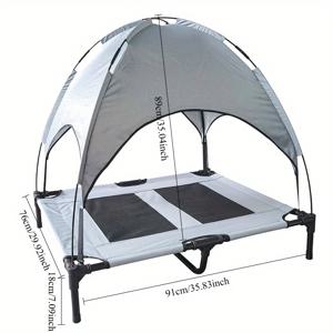 TEMU 캔버리 강아지 침대, 고급 철제 랙형 개침대, 통기성 좋은 사계절용 실내외 겸용 캣베드