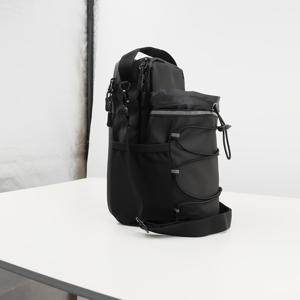 TEMU 야간 라이딩용 반사 스트립이 있는 멀티 포켓 더블 지퍼 자석 물병 가방, 야외 사이클링 및 체육관 액세서리 크로스바디 백, 휴대폰 홀더, 열쇠, 수건 및 자석 주머니 포함