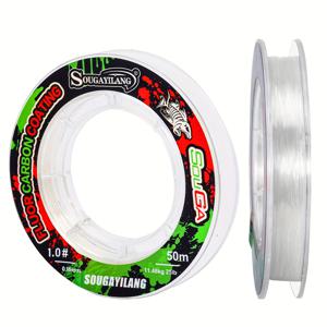 TEMU Sougayilang 100% 플루오로카본 낚싯줄, 50미터/54.6야드, 초고강도, 물속에서 보이지 않는 낚싯줄, 스피닝 릴 및 베이트캐스팅 릴에 적합—강, 호, 바다에 이상적—낚시 애호가를 위한 완벽한 선물