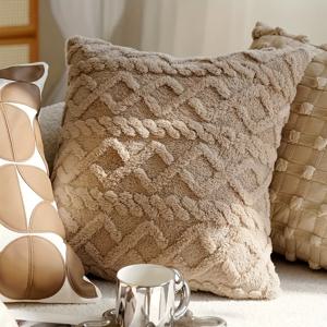 TEMU 1개 베개 커버, 베개 속통 미포함, 쿠션 커버, 따뜻하고 편안함, 양면 플러시 원단, 대형 사이즈 80*80Cm/*In, 모든 계절에 적합, 세탁기 사용 가능, 거실, 소파 등 다양한 환경에 적합