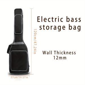 TEMU 블랙 일렉트릭 기타 토트백, 일렉트릭 베이스 토트백, 곡선형 어깨 패드 부드럽고 조절 가능한 사이즈, 헤드 고정용 밴드 포함, 휴대 및 들기 가능. 일렉트릭 기타 보관백, 일렉트릭 베이스 보관백