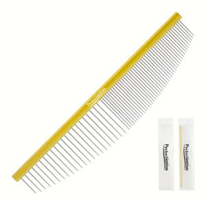 TEMU 애완 동물용 초승달 빗 | 고양이와 강아지 모두에게 적합, 충전 불필요, 알루미늄 손잡이 및 빗살, 완벽주의 브랜드