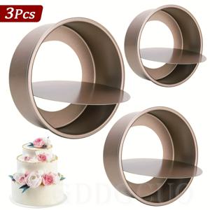 TEMU 3개 라운드 케이크 팬 세트, 6/8/10인치, 분리형 루즈 바닥 및 논스틱 쉬폰 베이킹 팬 특징, 치즈케이크 몰드에 적합, 오븐 및 인스턴트 포트 베이킹에 적합, 결혼식, 생일, 기념일에 완벽