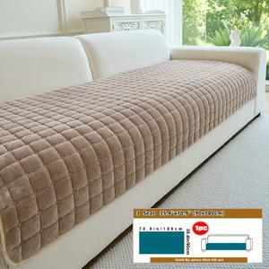 TEMU 1개 YAJUE 플러시 소파 커버 1/2/3/4인용 소파 호환, 두꺼운 부드러운 숏 플러시 쿠션 커버, 반려동물 친화적 미끄럼 방지 보호, 모던 유럽 스타일 거실, 사무실, 침실용 소파 - 세탁기 사용 가능|쿠션커버