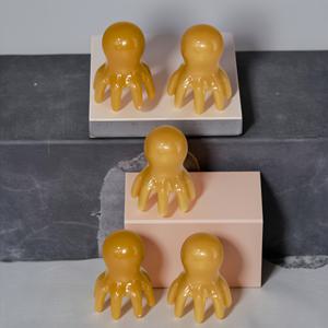 TEMU 얼굴 마사지기 5종 세트 - 레진 문어 마사지 빗, 머리 경락 이완 문어 빗, 두피 지압 및 이완 도구