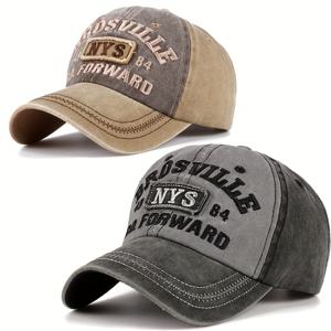 TEMU 새로운 스타일의 레터 자수 야구 모자, 빈티지 아웃도어 남성용 덕빌 모자, 여성용 캐주얼 스포츠 모자