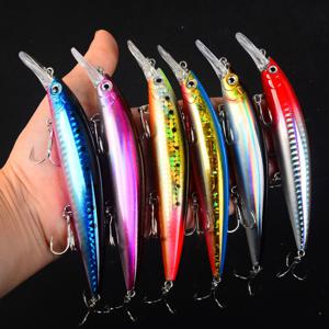 TEMU 바다농어, 고등어, 숭어 낚시용 신형 롱캐스트 싱킹 미노우 루어 6개 세트, 트롤링 인공미끼, 생체모방 루어