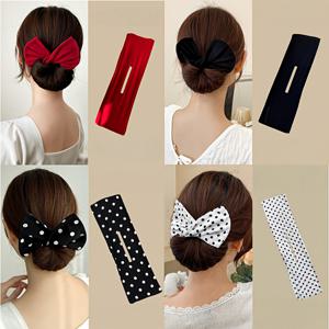 TEMU 4개 세트 리본 헤어 밴드 / 장식용 헤어 후프 - 땋은 머리, 탑 노트, 업스타일, 프렌치 컬, 포니테일에 적합합니다. 여성의 일상적인 사용, 파티, 결혼식 및 신부 헤어스타일에 적합합니다. 편안한 착용감을 위해 디자인되었습니다.