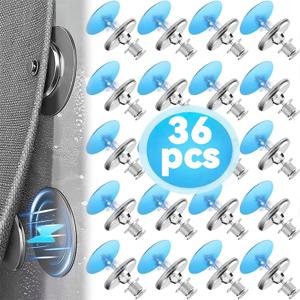 TEMU 36개 자석 커튼 고정 클립 세트, 무드릴 설치, 강력한 금속 후크, 자석 시트, 빛 누설 방지, 커튼, 드레이프, 샤워실, 창문, 문, 파티오용 (자석 12개 + 고정장치 12개 + 자석 시트 12개)|샤워커튼