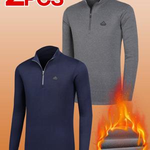 TEMU [1+1] 남성 겨울 따뜻한 기모 긴팔 집업 티셔츠 2PCS 쏘핫(SY2OP3LT077M)