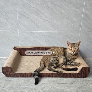 TEMU 초대형 골판지 고양이 스크래처 라운지 - 폭 27.5인치, 44파운드 이하 고양이용 다기능 소파 침대, 상점 주인이 추천, 뚱뚱한 고양이, 다중 고양이용