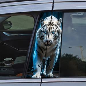 TEMU PVC 차량 B-필러 스티커 2개, 창의적이고 내구성이 뛰어남, 애니메이션 만화 및 해골 디자인 특징, 자가 접착 직사각형 모양, 반무광 마감, 전면 위치, 플라스틱 표면에 적합, 혁신적인 일회용, 추가 차량 액세서리 불필요