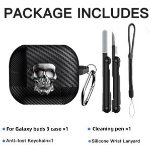 TEMU 갤럭시 버즈 3용 TPU 이어폰 케이스, 블랙 청소 키트 포함 - 내구성 있는 보호 커버, 갤럭시 버즈 3프로와 호환 가능, 세련된 블랙 디자인