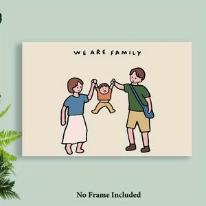 TEMU 2D 플랫, 2D/플랫, 발렌타인데이, 1개, 액자 없는 캔버스 그림--우리는 가족입니다, 고급 장식 가정용 거실 욕실 주방 사무실 복도 선물 또는 일상 선물