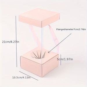TEMU 5개, 실용적인 작은 선물 및 부케 선물 상자, 휴대용 꽃꽂이 상자, 어버이날 꽃 포장 상자, 교사 졸업 선물용 투명 꽃 상자, 발렌타인데이, 어버이날에 적합