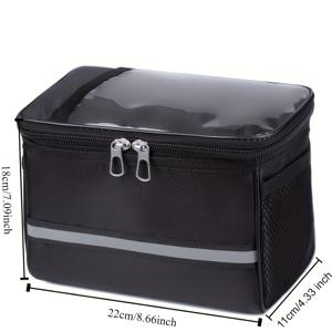 TEMU 리슈아두오라 접이식 & 분리형 자전거 앞바구니 - 반사 스트립 포함, 헤비듀티 핸들바 가방, 대부분의 자전거에 맞는 조절 가능, 프레임 장착형 스토리지, 출퇴근, 캠핑, 애완동물용 - 쇼핑 및 야외 활동에 적합한 앞캐리어