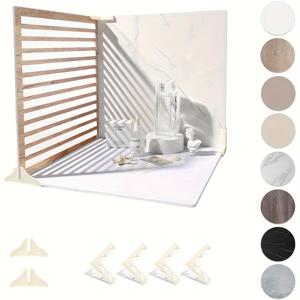 TEMU 4개 양면 배경판, 40*40cm 사진 백그라운드 보드, 4개 패널 스탠드, 2개 창문 그리드 스탠드, 1개 16×16인치 창문 그림자 그리드 (음식 및 주얼리 촬영용)