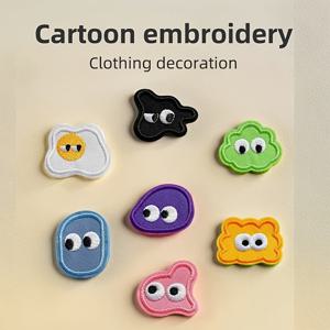 TEMU 7개 세트 오리지널 젤리 몬스터 의류, 야구 모자, 백팩 자수 스티커 - 멀티 컬러 패치워크 천 스티커 - 가방 장식용 접착식 패치 스티커 - 완벽한 선물