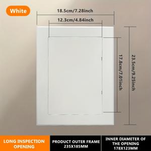 TEMU 미관을 위한 예약된 배플이 있는 접착식 에어컨 배수 파이프 검사 커버 플레이트 1개, 천장 검사용 장식 커버.