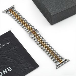 TEMU 애플 워치 울트라 스테인리스 스틸 교체 밴드 - 애플 워치 S10/9/8용, 내구성 있는 금색 클라스프 스트랩, 편안한 착용감, 스크래치 및 충격 방지, 아이폰 14/13/12 프로 맥스 호환, 스마트워치 업그레이드, 세련된 액세서리, 고품질 제작