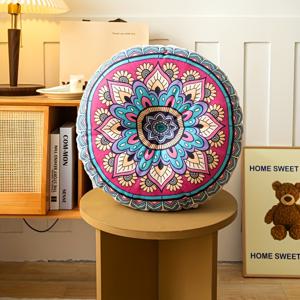 TEMU 빈티지 에스닉 스타일 쿠션 소파 거실 라이트 럭셔리 다다미 포턴 쿠션 요추 지지 라운드 베개